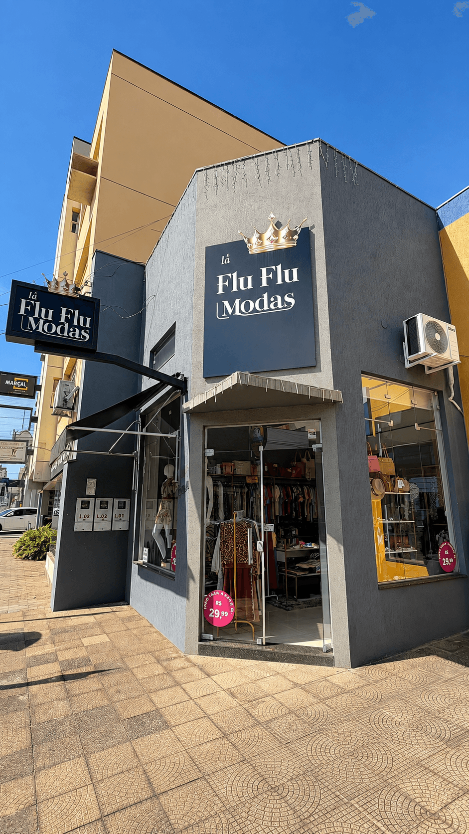 Fachada da loja La Flu Flu Modas